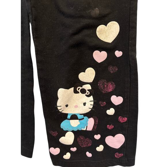 2011 Hello Kitty black and pink sweatpants youth large Sanrio 10-12 - Picture 2 of 6